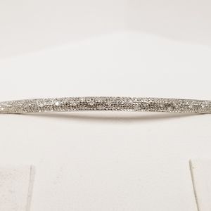 14k White Gold Diamond Accented Bangle Bracelet